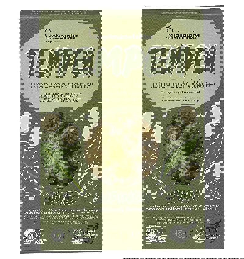 Bucati Natur de Tempeh din Lupin cu Plante Aromatice Bio 170 grame Tempehmanufaktur