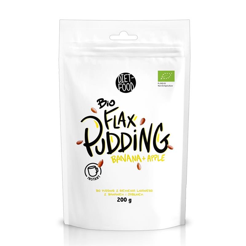 Budinca din In cu Banane si Mere Bio 200gr Diet Food