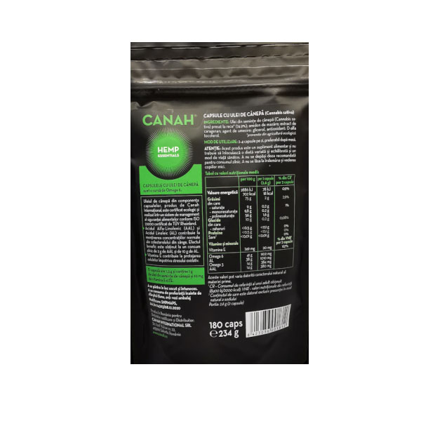 Capsule cu Ulei de Canepa 180 capsule Canah