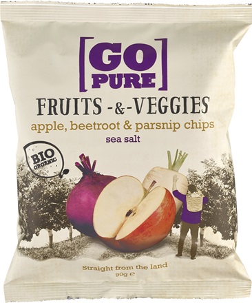 Chipsuri din Fructe si Legume cu Sare de Mare Bio 90gr Go Pure