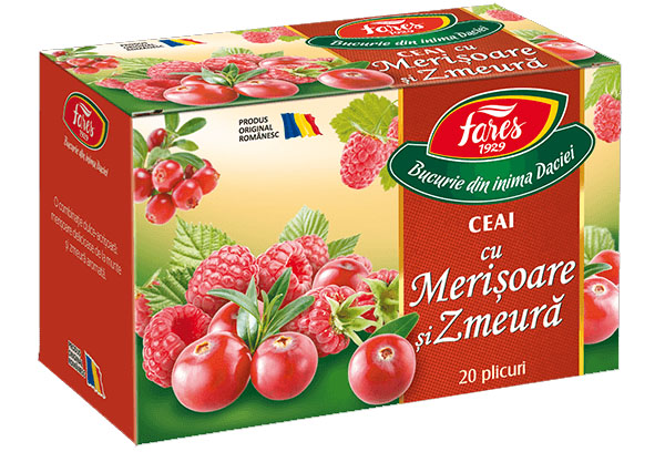 Ceai cu Merisoare si Zmeura 20 plicuri Fares