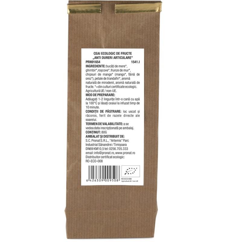Ceai de Fructe Anti Dureri Articulare Bio 80 grame Fruits&Taste