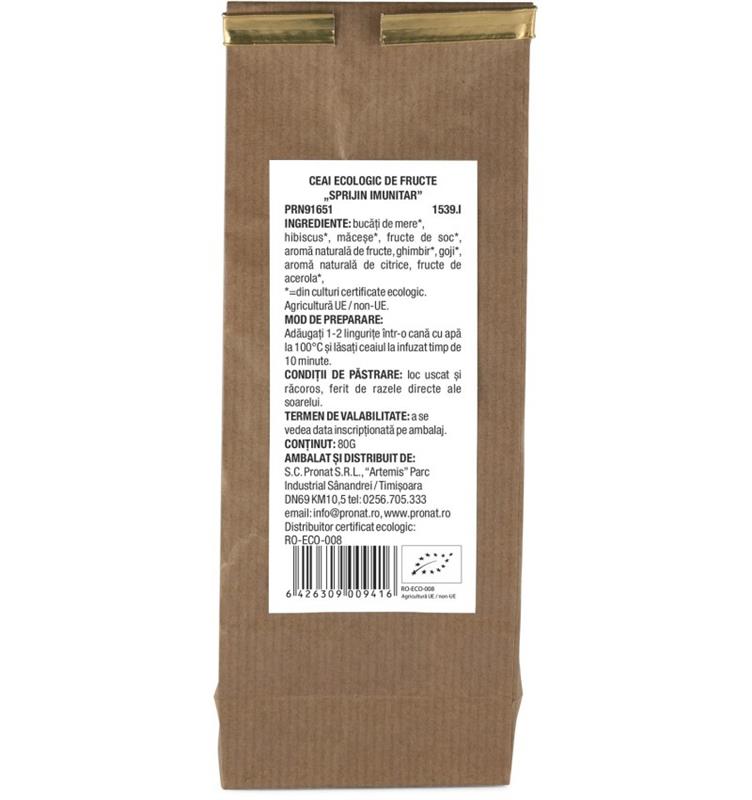 Ceai de Fructe Sprijin Imunitar Bio 80 grame Fruits&Taste