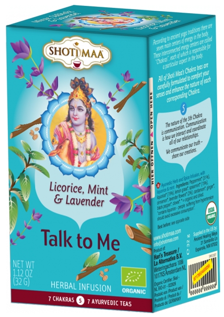 Ceai Shoti Maa Chakras Talk to Me-Lemn Dulce Menta si Lavanda Bio 16dz