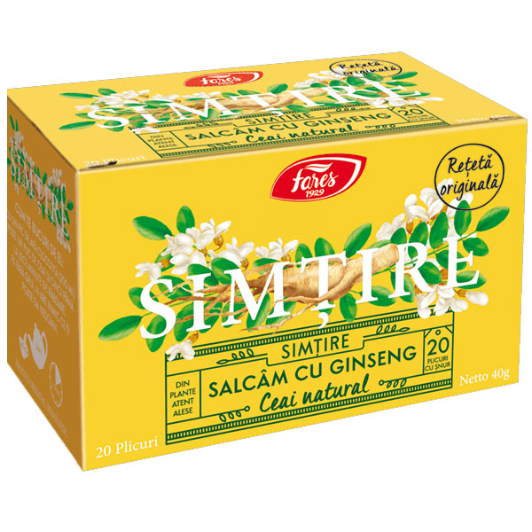 Ceai Simtire Salcam cu Ginseng 20 plicuri Fares