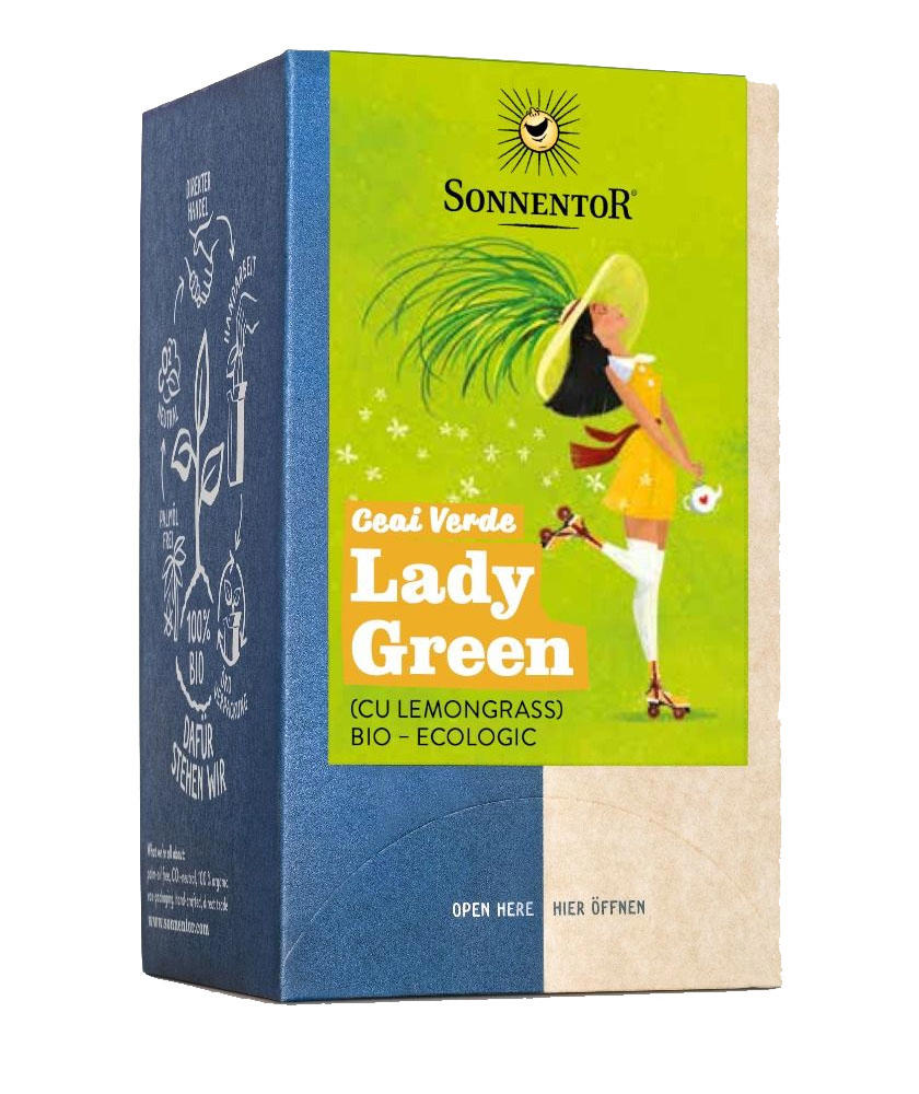 Ceai Verde Lady Green cu Lemongrass Bio 18 plicuri Sonnentor