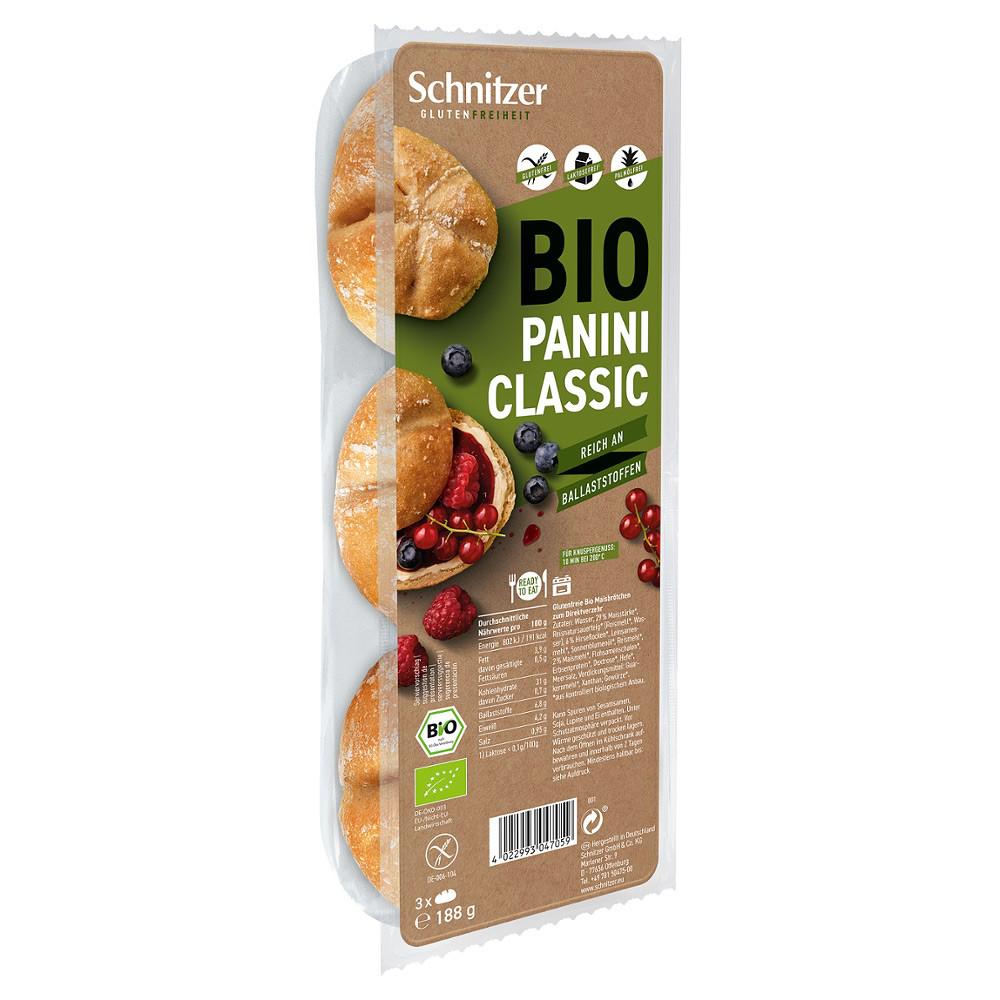 Chifle Panini Clasice Fara Gluten Bio 3 bucati 188 grame Schnitzer