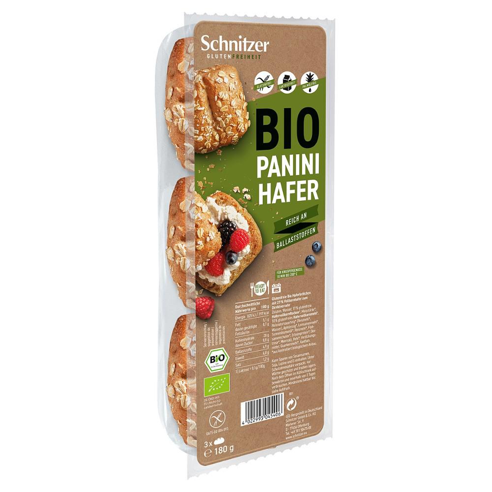 Chifle Panini cu Ovaz Fara Gluten Bio 3 bucati 180 grame Schnitzer