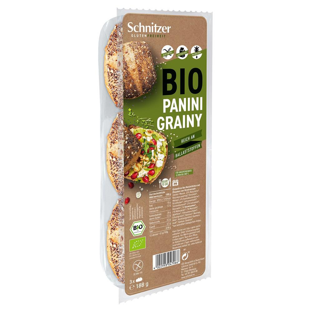Chifle Panini cu Seminte Fara Gluten Bio 3 bucati 188 grame Schnitzer
