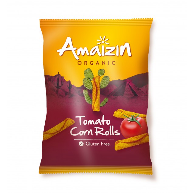 Chips Porumb si Tomate Vegan Rolls Bio Amaizin 100gr