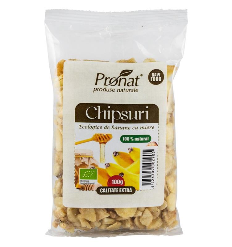 Chipsuri de Banane cu Miere Bio 100gr Pronat