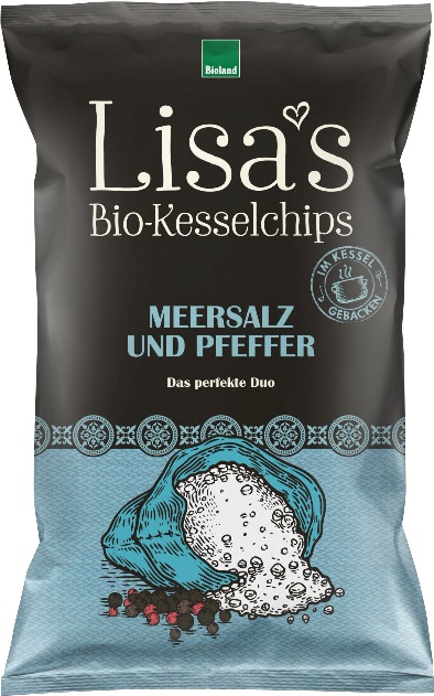 Chipsuri de Cartofi cu Sare de Mare si Piper Bio 110gr Lisa's