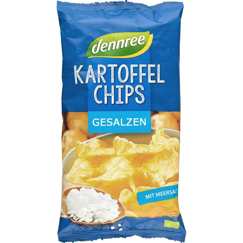 Chipsuri din Cartofi cu Sare Bio 125 grame Dennree