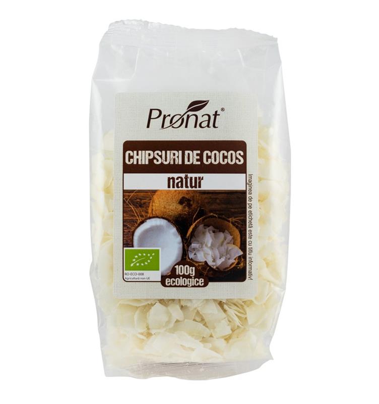 Chipsuri din Nuca de Cocos Natur Bio 100gr Pronat