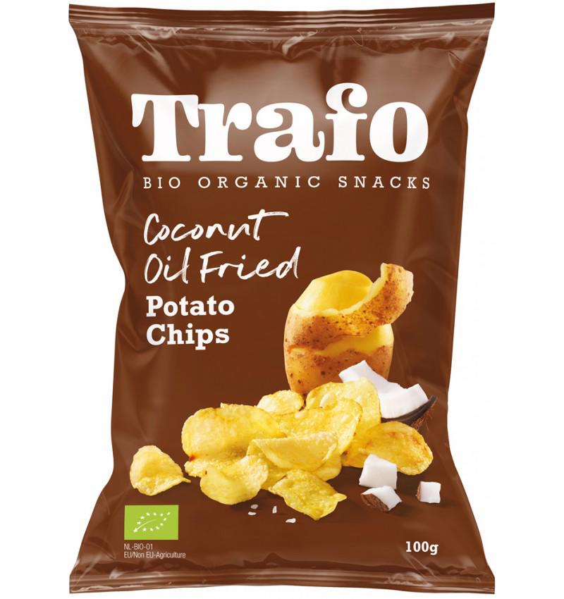 Chipsuri putin Sarate Prajite in Ulei de Cocos Bio 100 grame Trafo