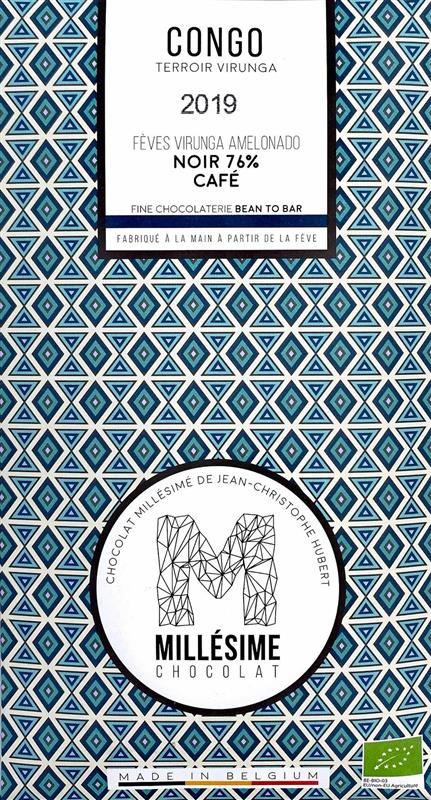 Ciocolata Belgiana Artizanala cu Cafea Congo Bio 70 grame Millesime Chocolat