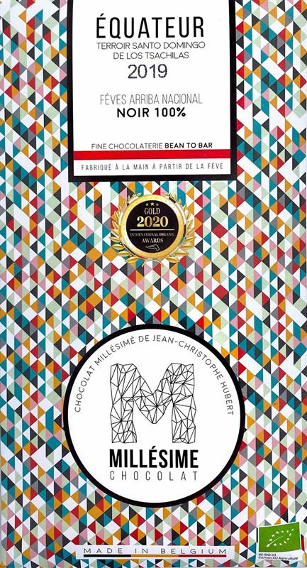Ciocolata Belgiana Artizanala Neagra 100% Equateur Bio 70 grame Millesime Chocolat