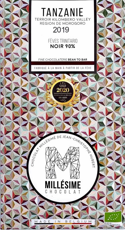 Ciocolata Belgiana Artizanala Neagra 90% Tanzanie Bio 70 grame Millesime Chocolat