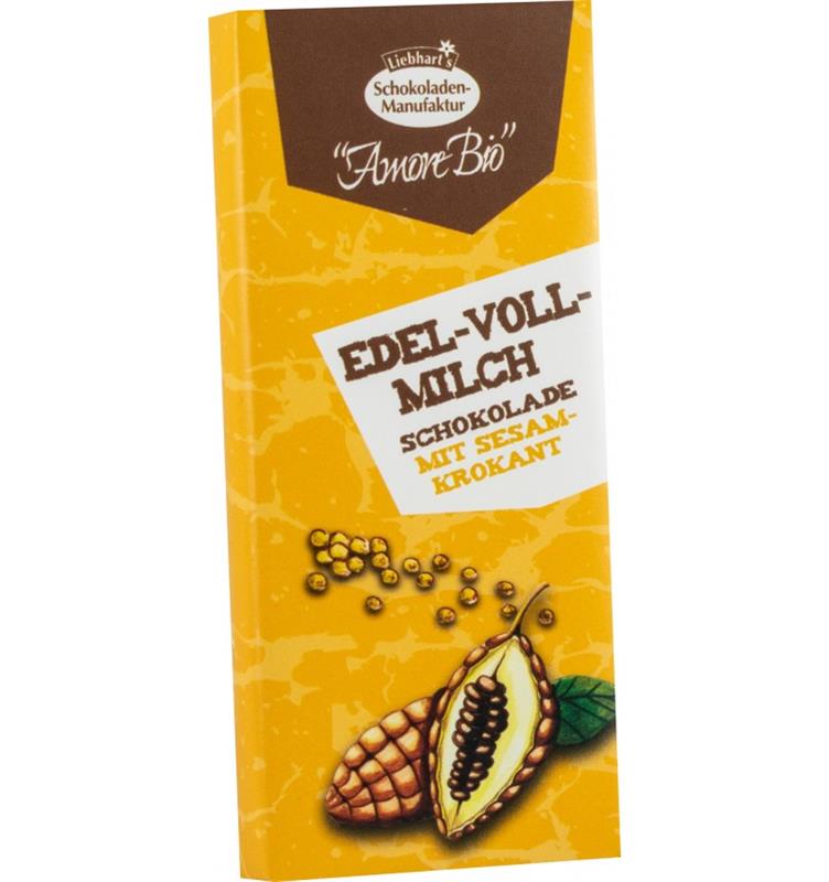 Ciocolata cu Lapte si Susan Crocant Bio 40 grame Liebhart's