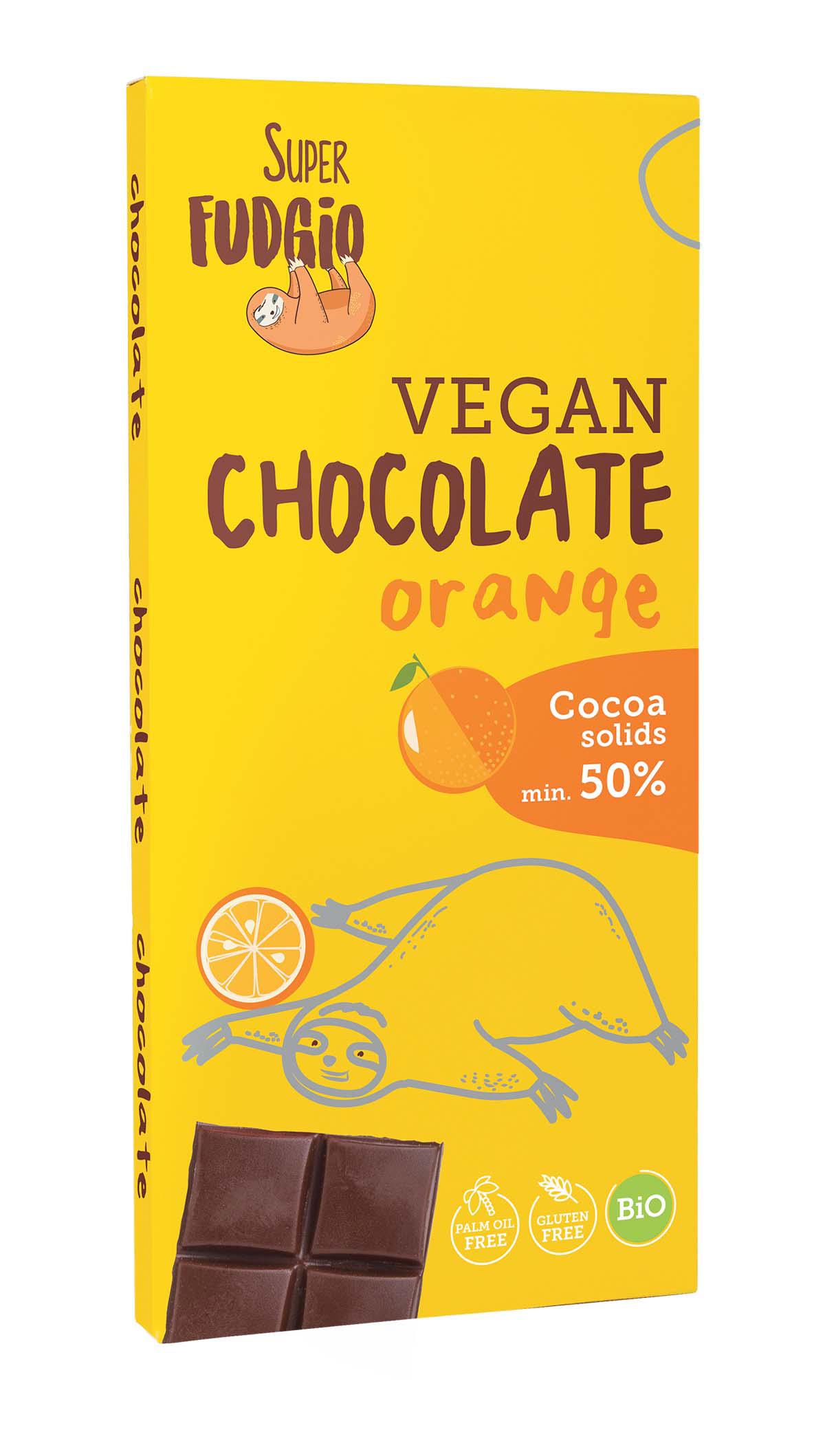 Ciocolata cu Portocale Bio 80gr Super Fudgio