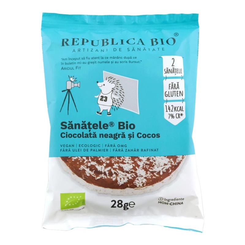 Ciocolata Neagra si Cocos Fara Gluten Bio 28 grame Republica Bio