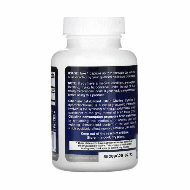 Citicoline CDP Choline 250 miligrame 120 capsule Jarrow Formulas