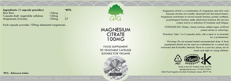 Citrat de Magneziu 100mg 90cps G&G