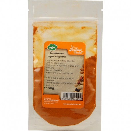 Condiment Piper Cayenne 50 grame Paradisul Verde