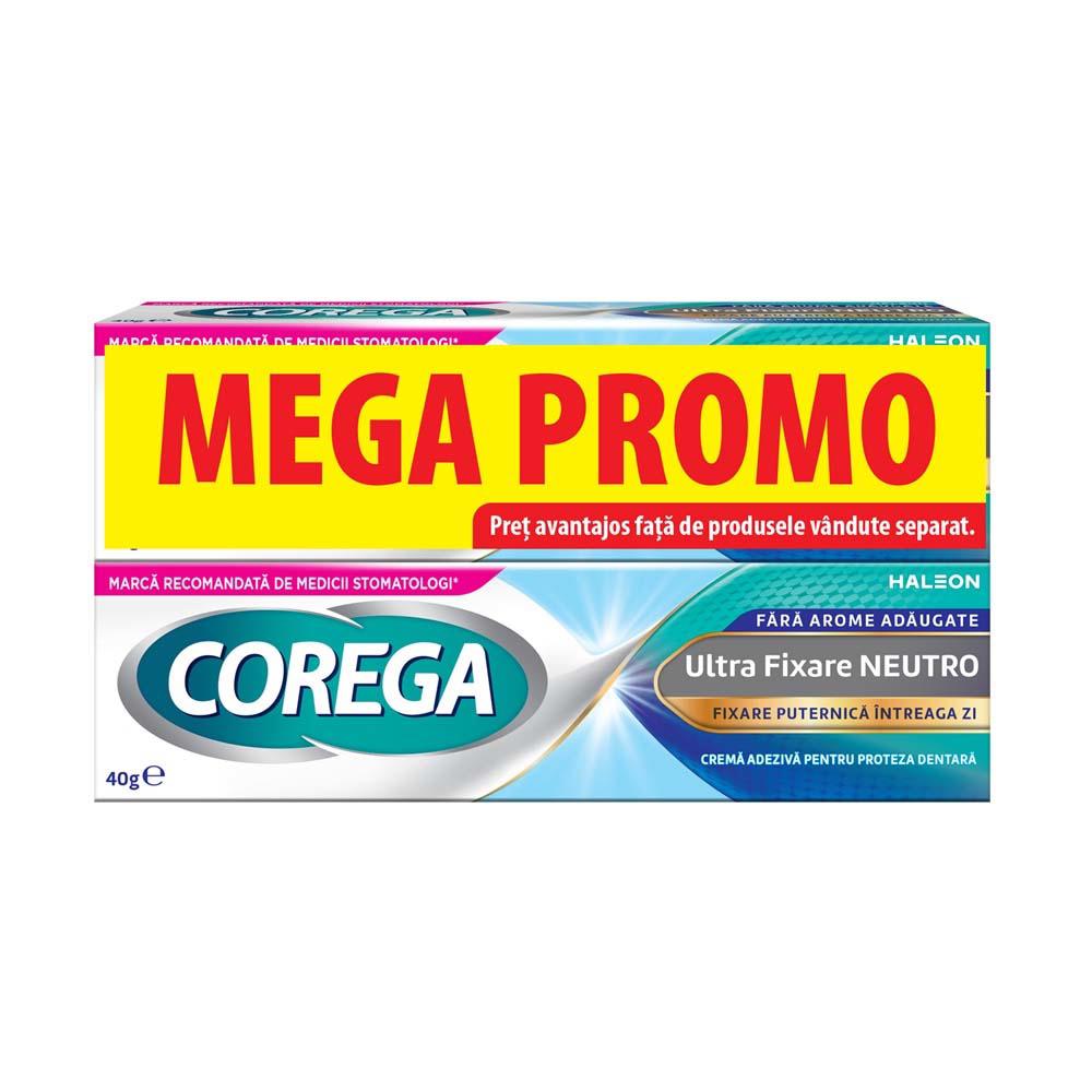 Pachet Crema Adeziva pentru Proteza Dentara Neutro Corega 2 x 40 grame Haleon
