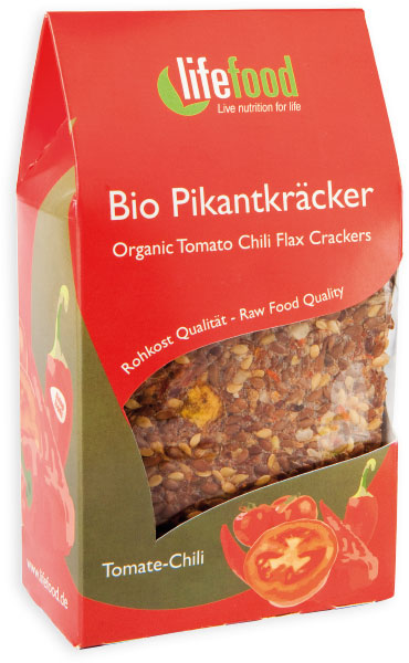 Crackers cu Chilli si Rosii Raw Bio Lifefood 90gr