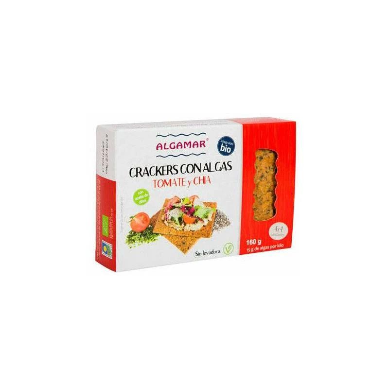 Crackers cu Rosii, Chia si Alge Marine Bio 160 grame Algamar