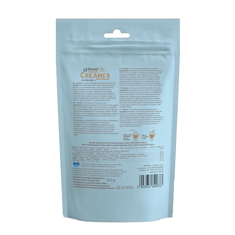 Creamer Vegan pentru Cafea 200 grame Diet Food