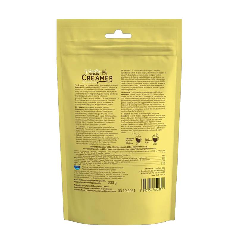 Creamer Vegan pentru Cafea cu Vanilie 200 grame Diet Food