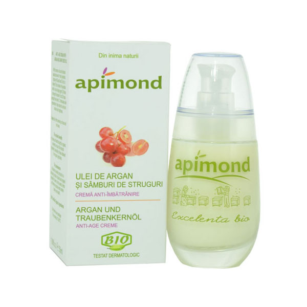 Crema Anti-Imbatranire cu Ulei de Argan si Struguri Eco Apimond 50ml