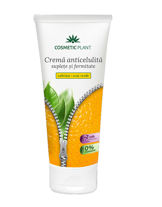 Crema Anticelulita Suplete si Fermitate cu Extract de Cafeina si Ceai Verde Cosmetic Plant 200ml
