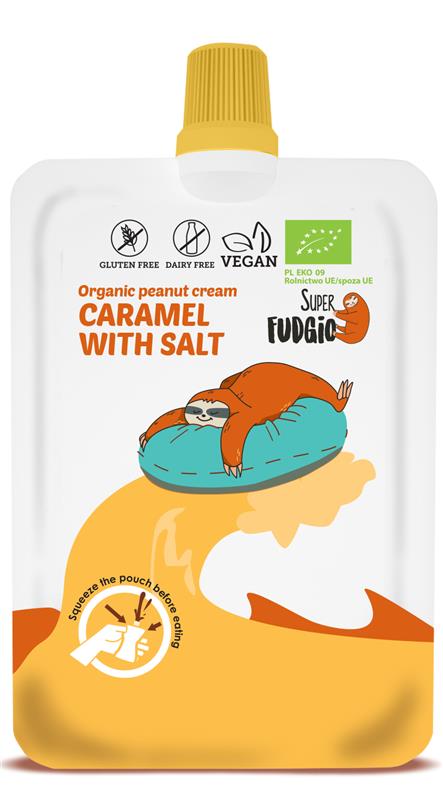 Crema de Arahide, Caramel si Sare Bio 50gr Super Fudgio
