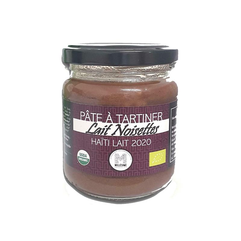 Crema de Ciocolata Belgiana Artizanala cu Alune de Padure si Lapte Haiti Bio 150 grame Millesime