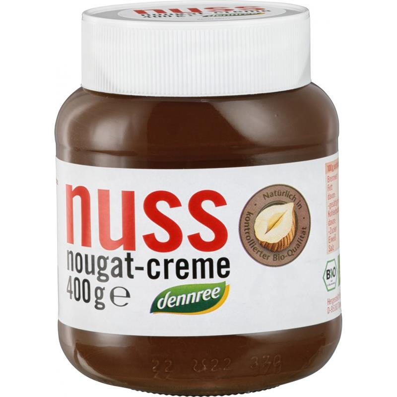 Crema de Ciocolata cu Alune Bio Nuss Nougat Bio 400 grame Dennree