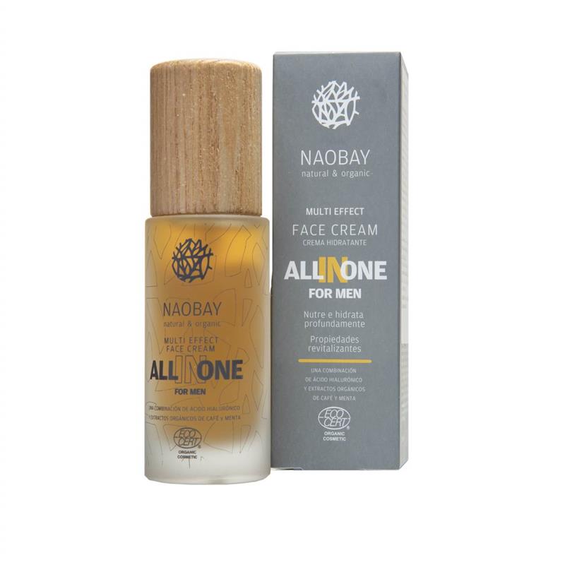 Crema de Fata pentru Barbati Hidratanta si Antioxidanta cu Acid Hialuronic All In One 50 mililitri Naobay