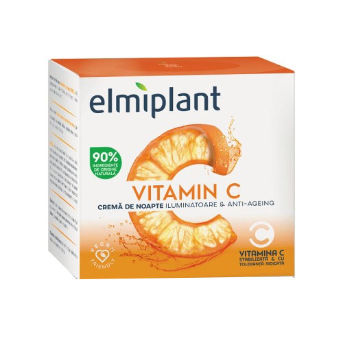 Crema de Noapte Iluminatoare Anti-Ageing Vitamn C 50 mililitri Elmiplant