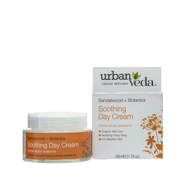 Crema de Zi Hidratanta cu Extract de Lemn de Santal Organic Ten Sensibil Soothing 50 mililitri Urban Veda