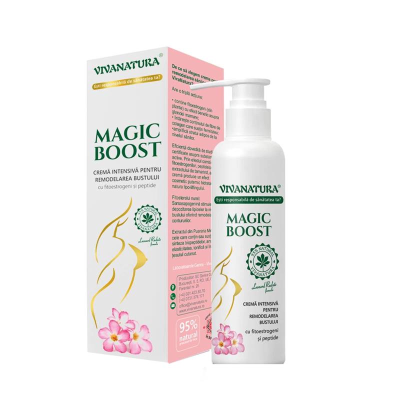 Crema Intensiva pentru Remodelarea Bustului cu Fitoestrogeni si Peptide Magic Boost 145 mililitri Viva Natura