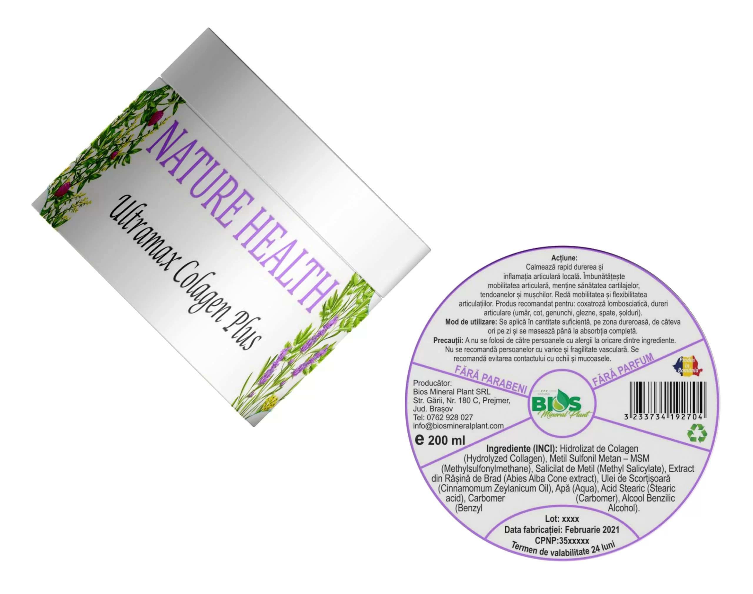 Crema Ultramax Colagen Plus Nature Health 200 mililitri Bios Mineral Plant