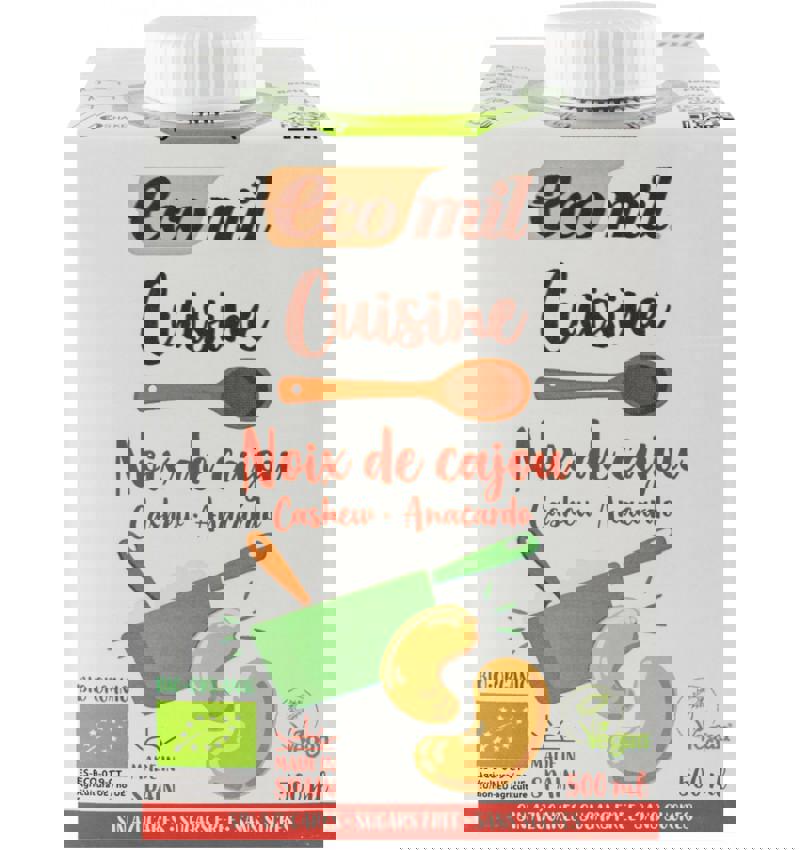 Crema Vegetala pentru Gatit din Caju Eco 500 mililitri Ecomil Cuisine