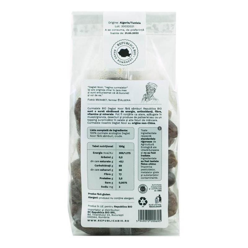 Curmale fara Samburi Fara Gluten Bio 250 grame Republica Bio