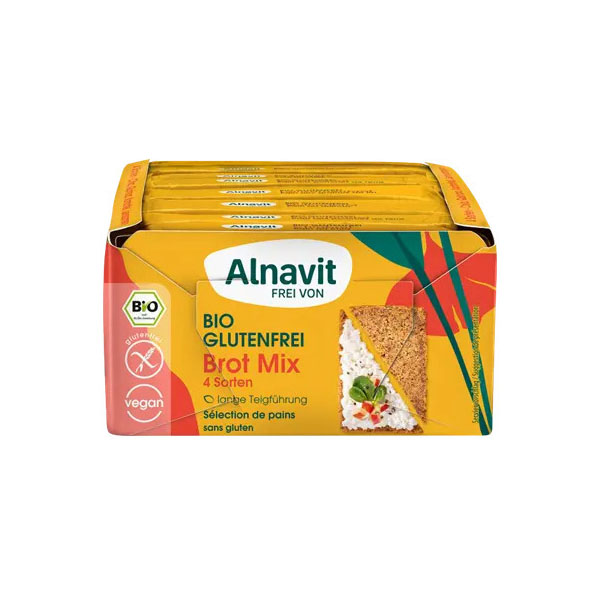 Cutie cu 4 Tipuri de Paine Fara Gluten Bio 500 grame Alnavit