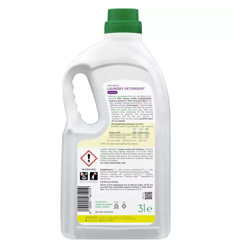Detergent de Rufe cu Lavanda Bio 3L Planet Pure
