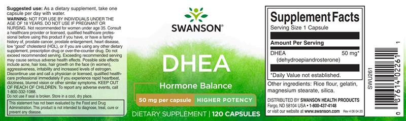 DHEA 50 miligrame 120 capsule Swanson