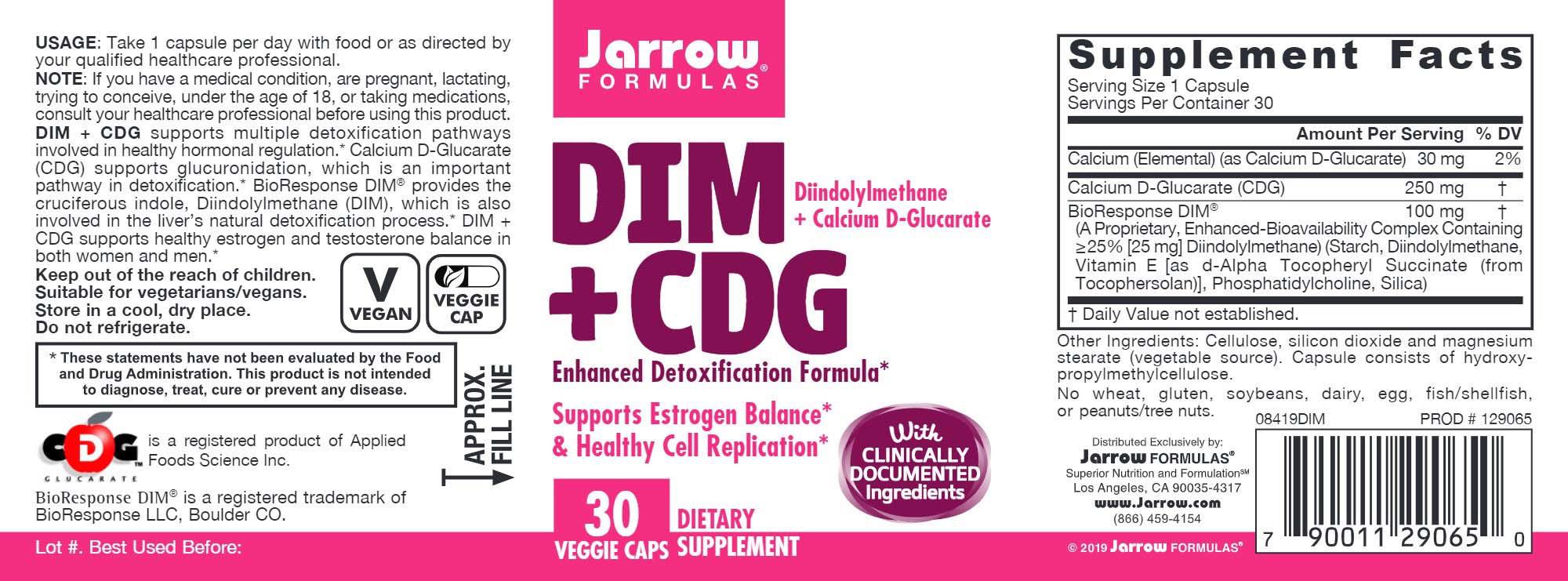 DIM + Calcium D-Glucarate 30 capsule Jarrow Formulas