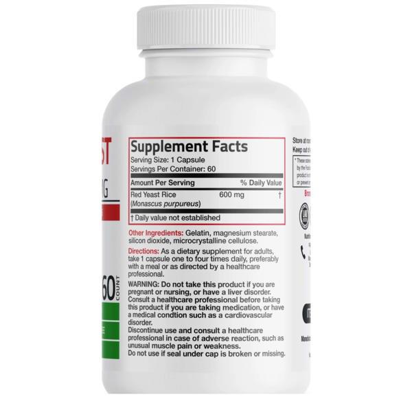 Drojdie din Orez Rosu 600 miligrame 60 capsule Bronson Laboratories